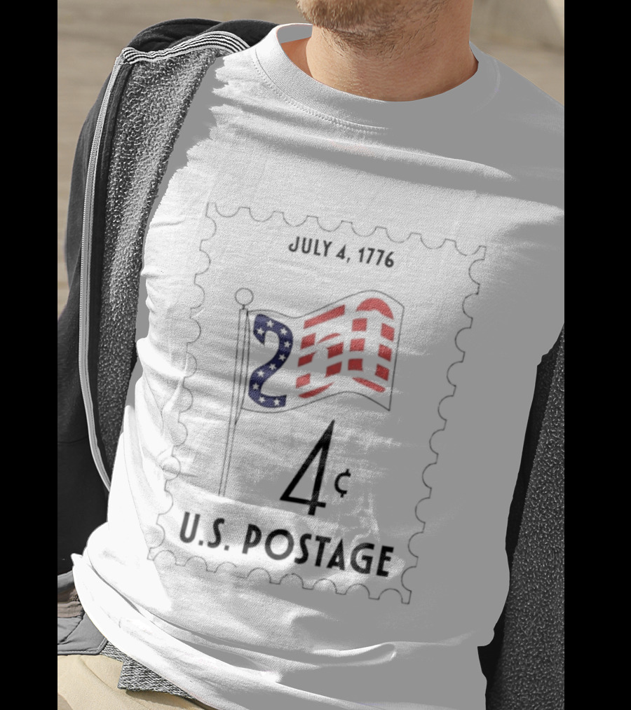 July 4 1776 250th Anniversary U.S. Postage Stamp 4 Cent American Flag Patriotic T-Shirt
