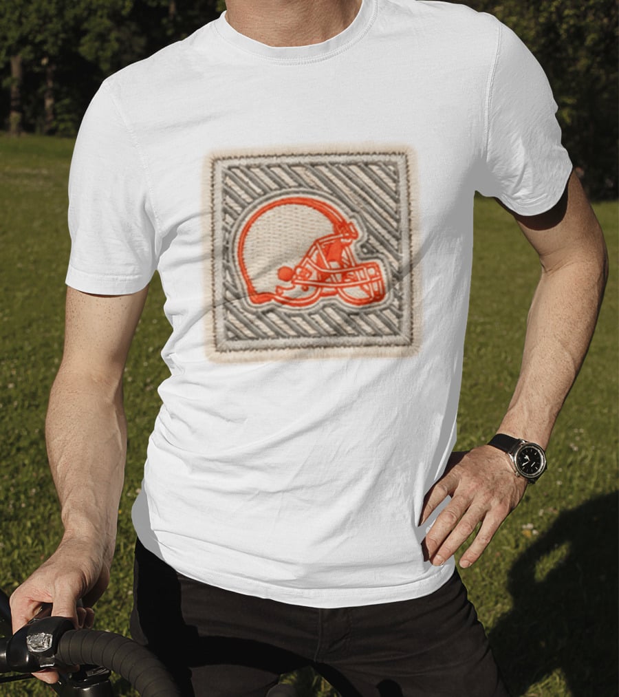 Browns 2026 Training Camp Helmet Patch Retro Style Embroidery T-Shirt