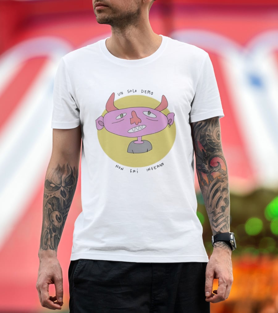 Un Solo Demo Non Fai Inferno Cartoon Character With Horns T-Shirt