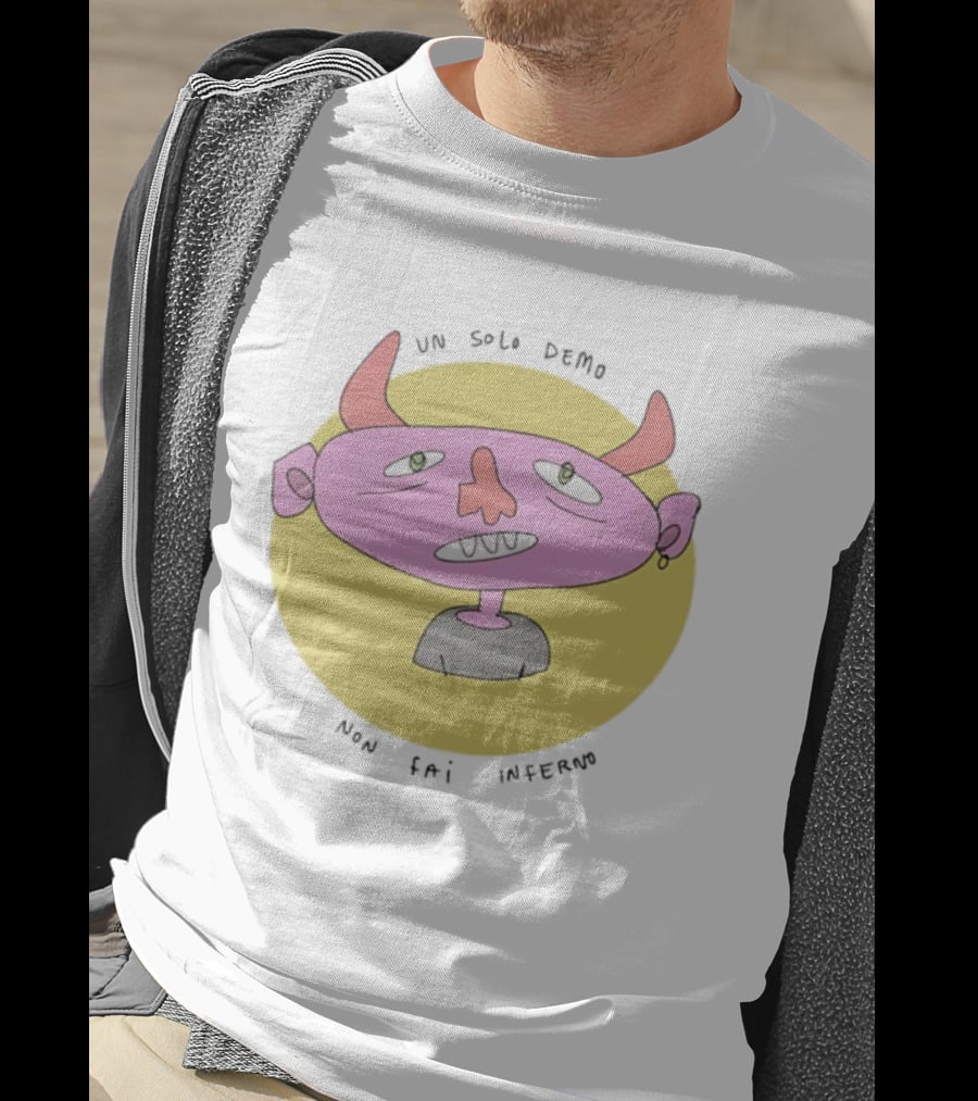 Un Solo Demo Non Fai Inferno Cartoon Character With Horns T-Shirt