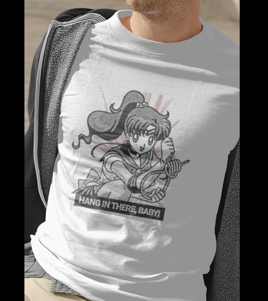 Makoto Kino Sailor Moon Hang In There Baby Retro Anime T-Shirt