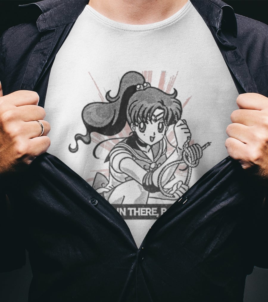 Makoto Kino Sailor Moon Hang In There Baby Retro Anime T-Shirt