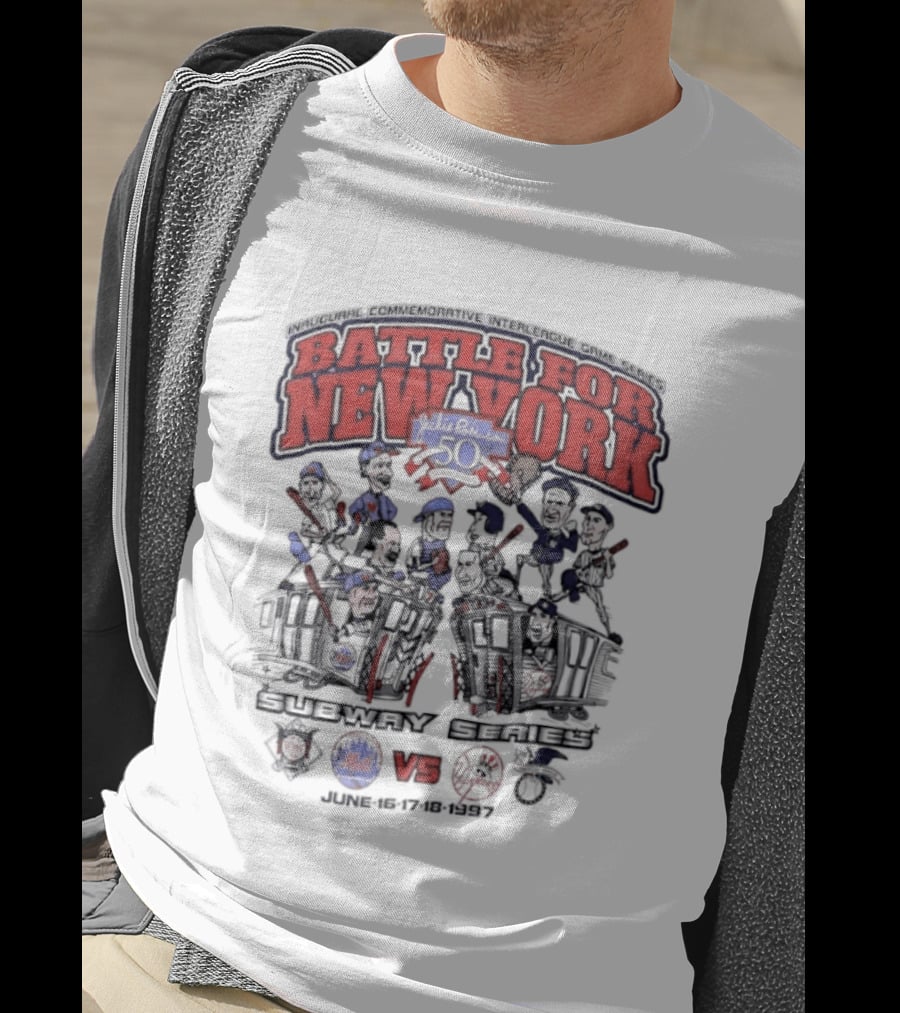 Battle For New York Yankees Mets Inaugural Commemorative Interleague Game Series T-Shirt