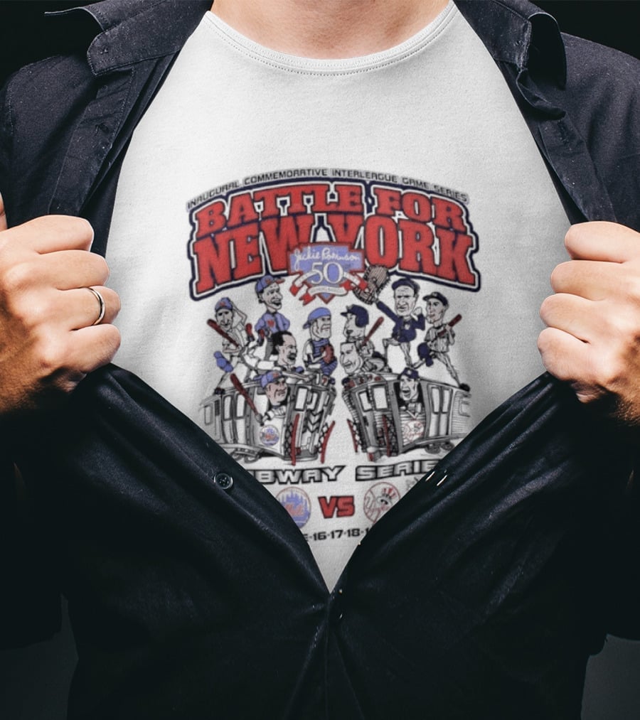Battle For New York Yankees Mets Inaugural Commemorative Interleague Game Series T-Shirt