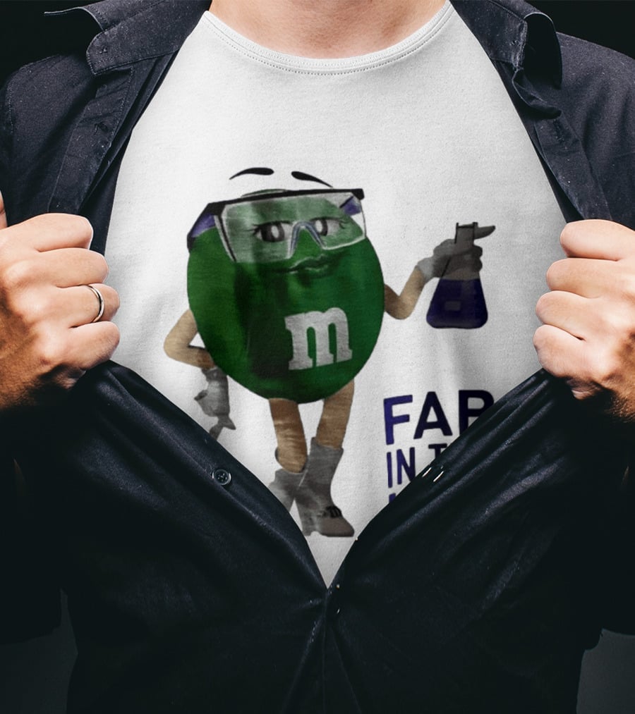 Green M&M Fab In The Lab Safety Goggles Flask T-Shirt