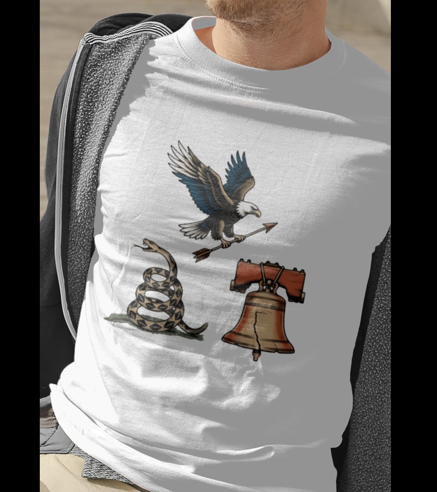 Guardians Of Freedom Eagle Snake Liberty Bell Arrow T-Shirt