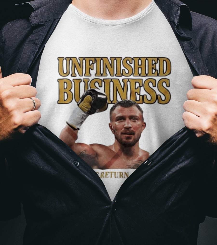 Unfinished Business Vasiliy Lomachenko Boxer Pose Return Fall 2026 T-Shirt