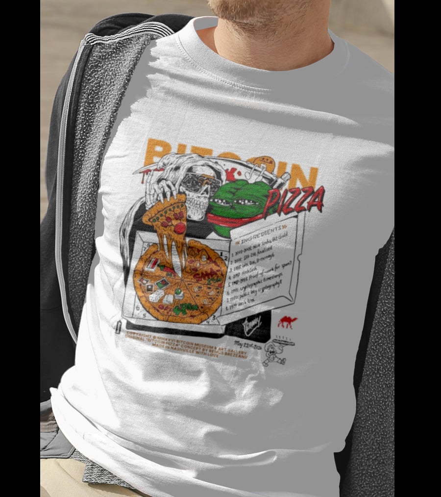 Kermit The Frog Pepe Pizza Ingredients Bitcoin Meme T-Shirt