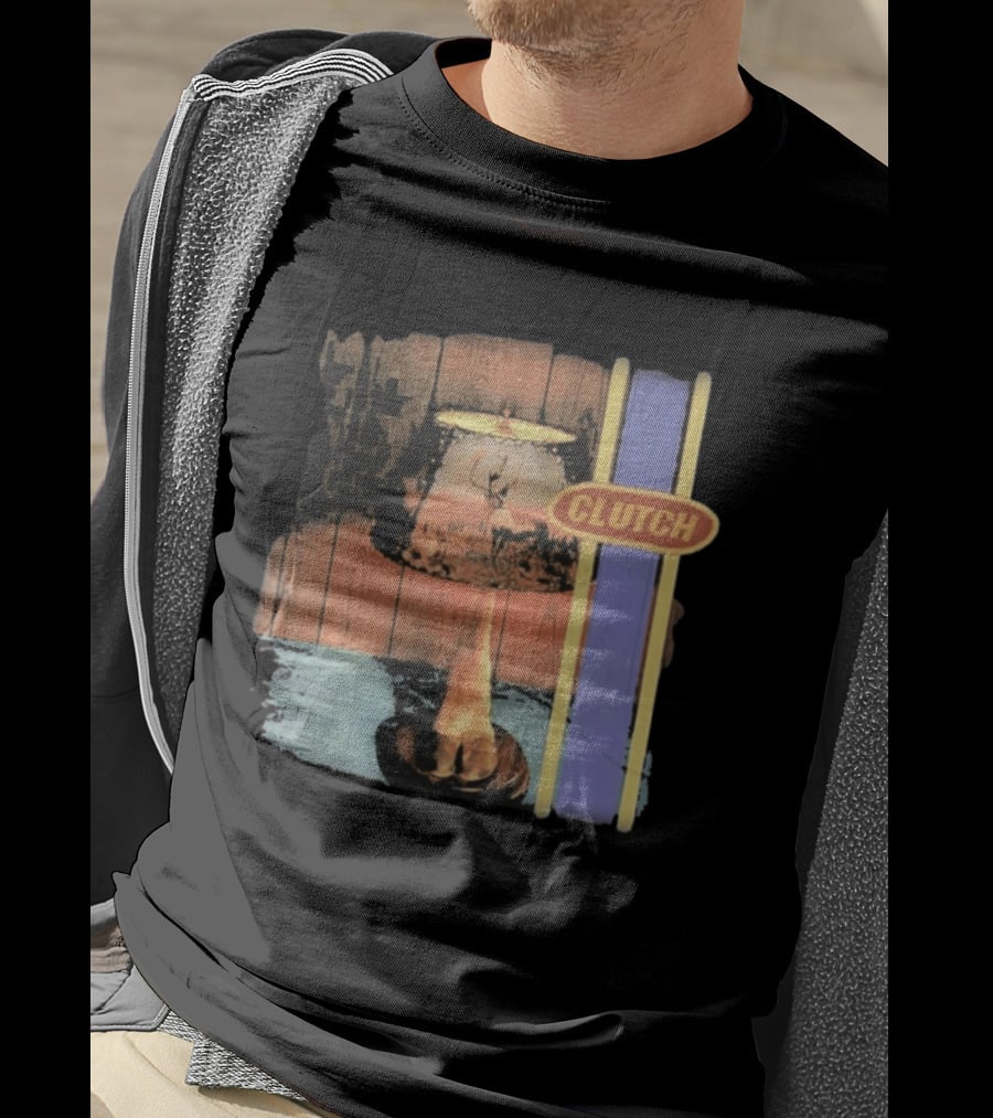 Clutch Transnational Speedway League Lamp Imagery With Deer And Wood Paneling T-Shirt