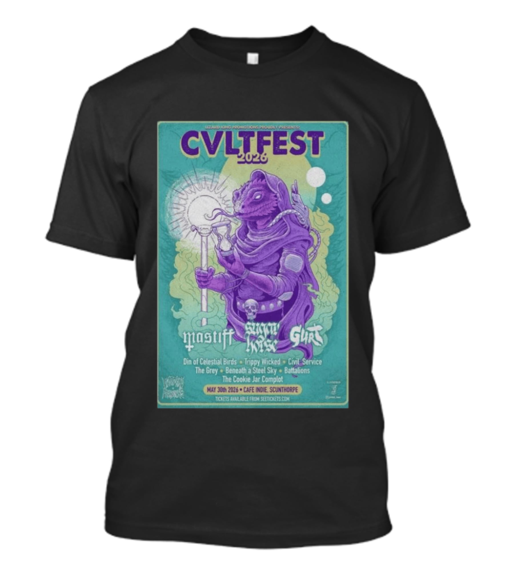 CVLTFEST 2026 Café INDIEpendent Scunthorpe May 30 Tour Featuring Mastiff Snow Gurt T-Shirt