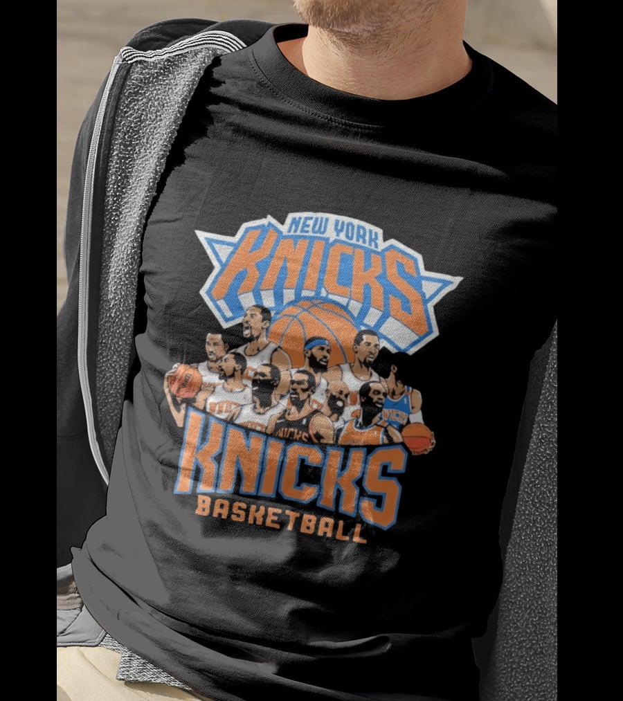 New York Knicks Basketball Team Legends Players Collage T-Shirt