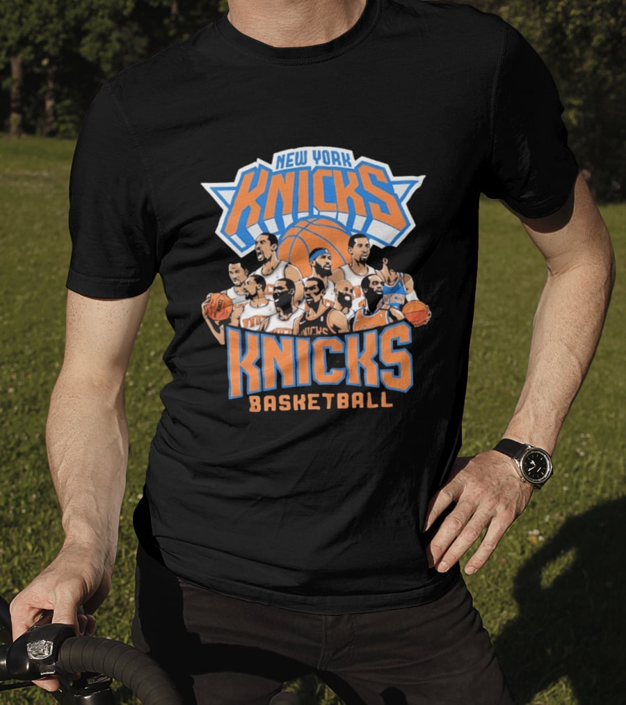 New York Knicks Basketball Team Legends Players Collage T-Shirt