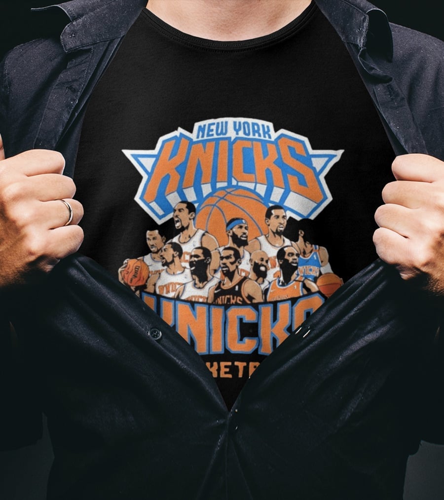 New York Knicks Basketball Team Legends Players Collage T-Shirt