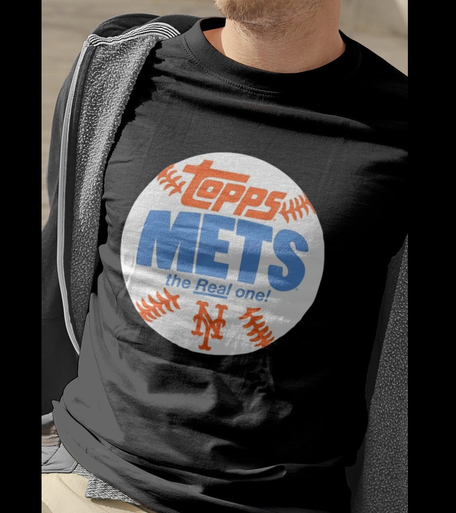 New York Mets Topps The Real One Baseball Shape T-Shirt