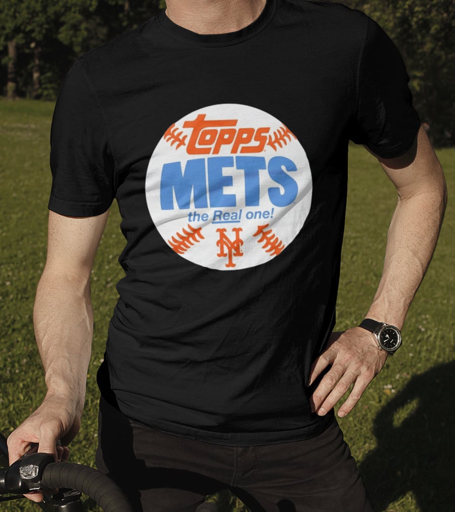 New York Mets Topps The Real One Baseball Shape T-Shirt
