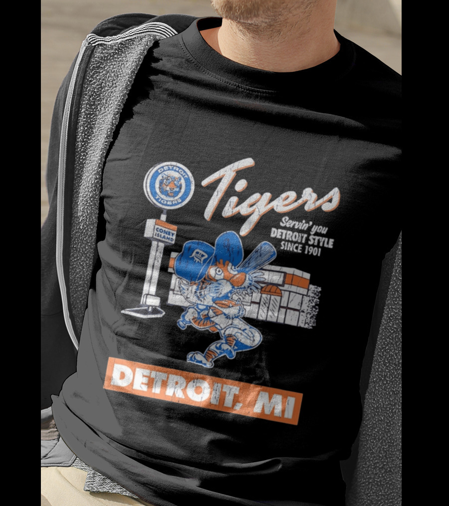 Detroit Tigers Coney Island Servin' You Detroits Since 1901 Detroit MI T-Shirt
