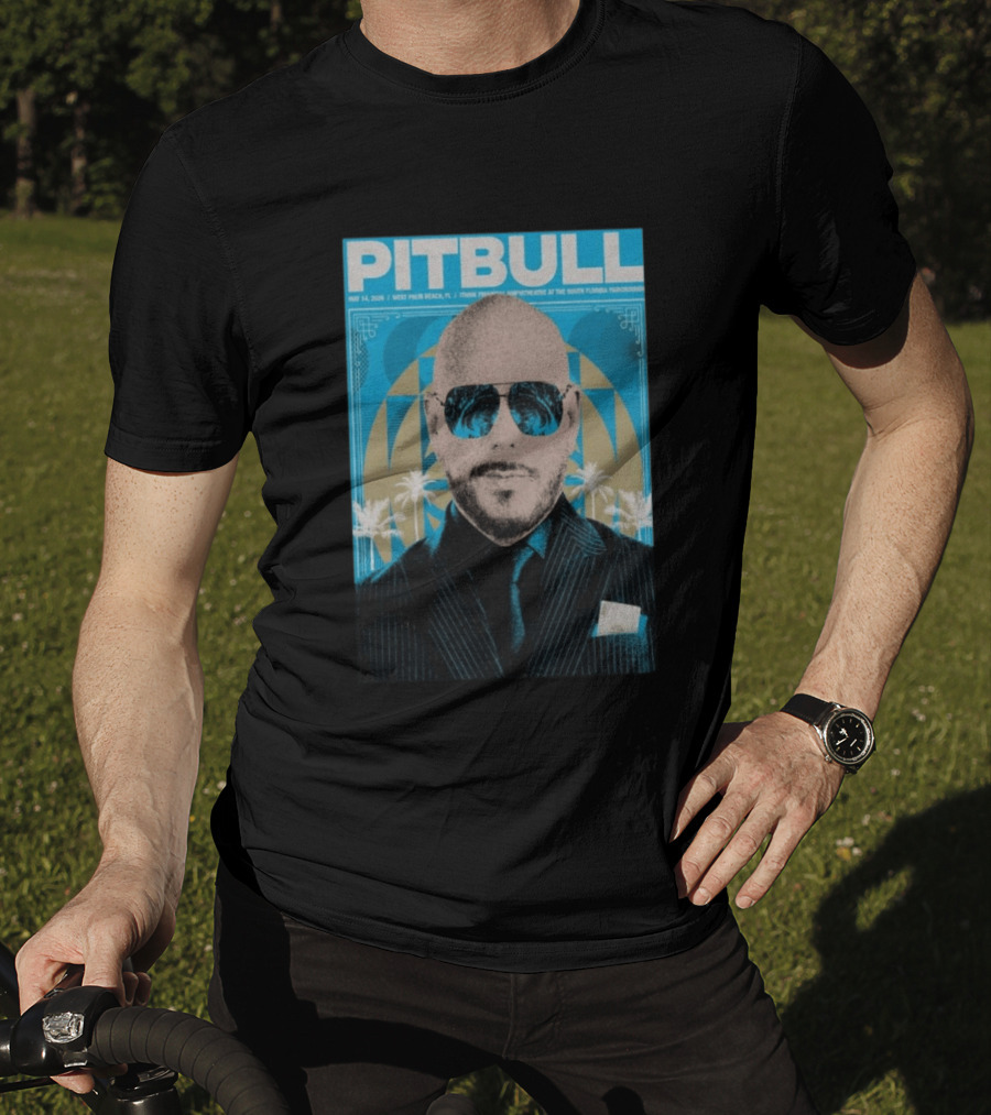 Pitbull West Palm Beach FL May 14 2026 ITHINK Financial Amphitheatre Tour South Florida Fairgrounds T-Shirt