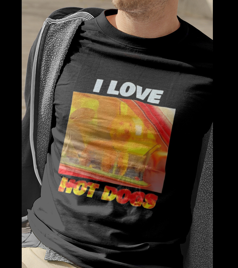 I Love Hot Dogs Poodle In Car T-Shirt