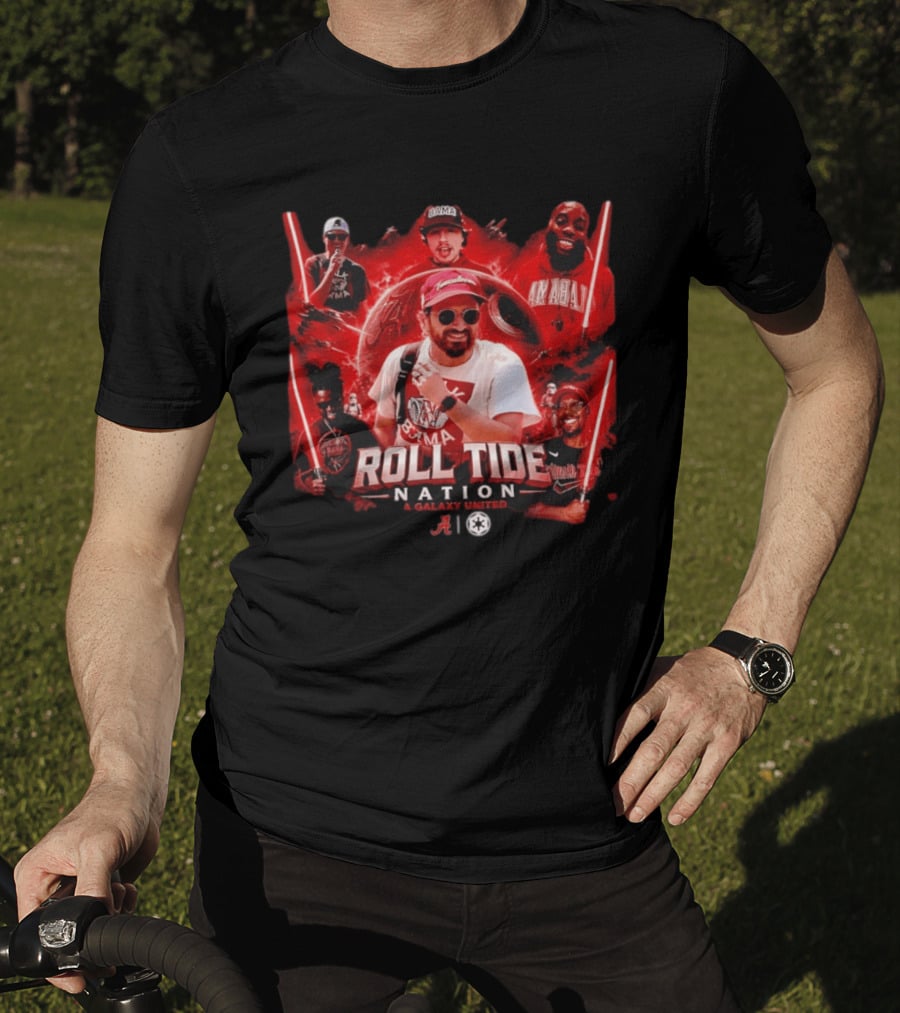 Roll Tide Nation Galaxy United Alabama Crimson Tide Bama Fandom T-Shirt