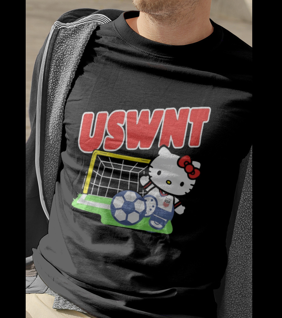USWNT Hello Kitty Soccer Goal Collaboration USA Soccer Team T-Shirt