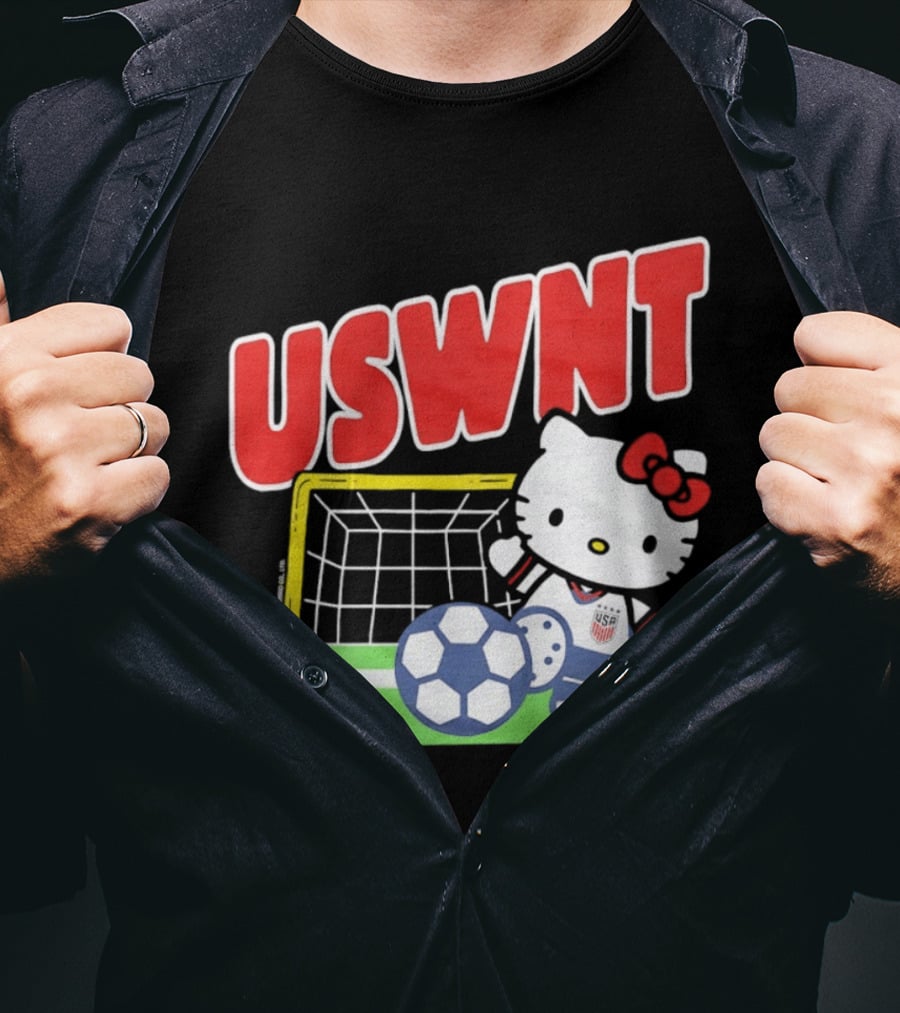 USWNT Hello Kitty Soccer Goal Collaboration USA Soccer Team T-Shirt
