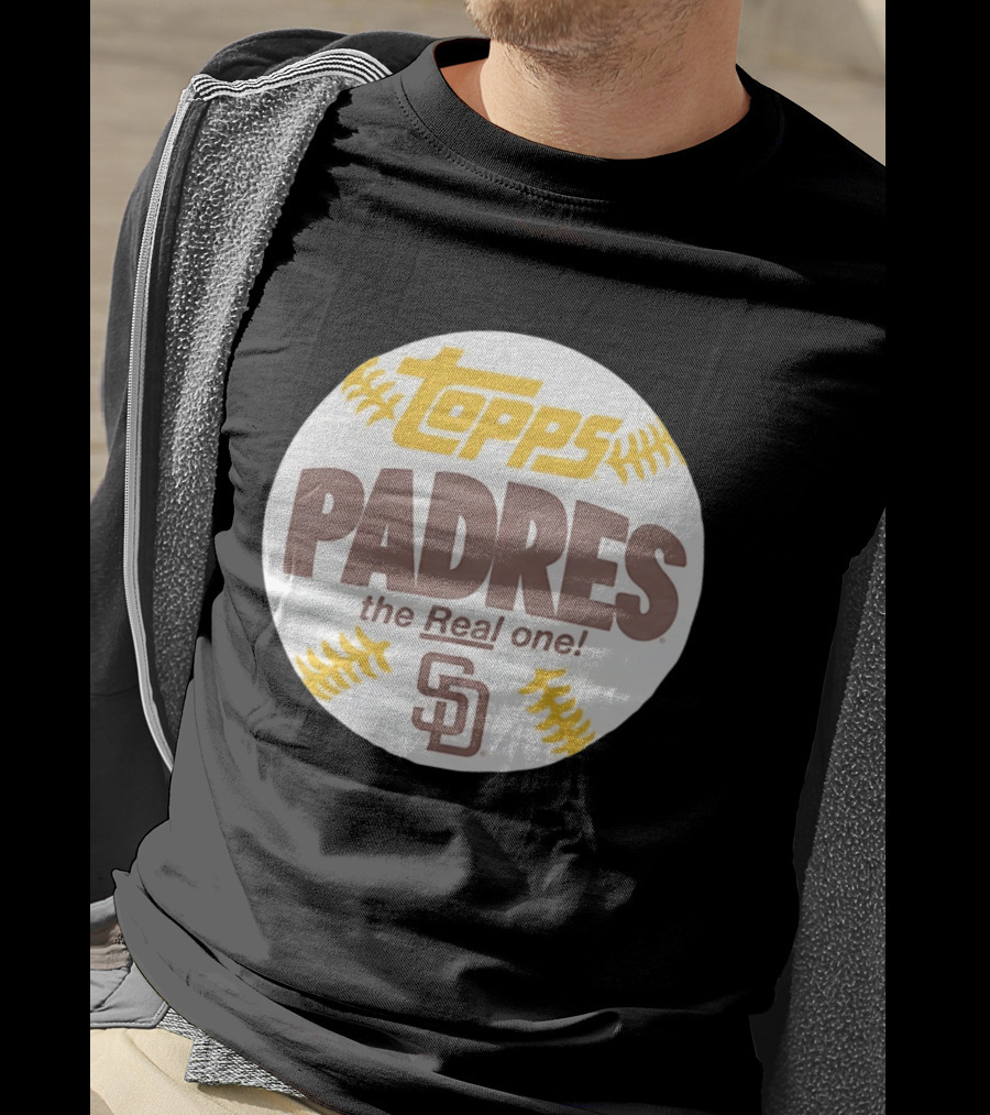 Topps Padres The Real One SD Logo Baseball Shape T-Shirt