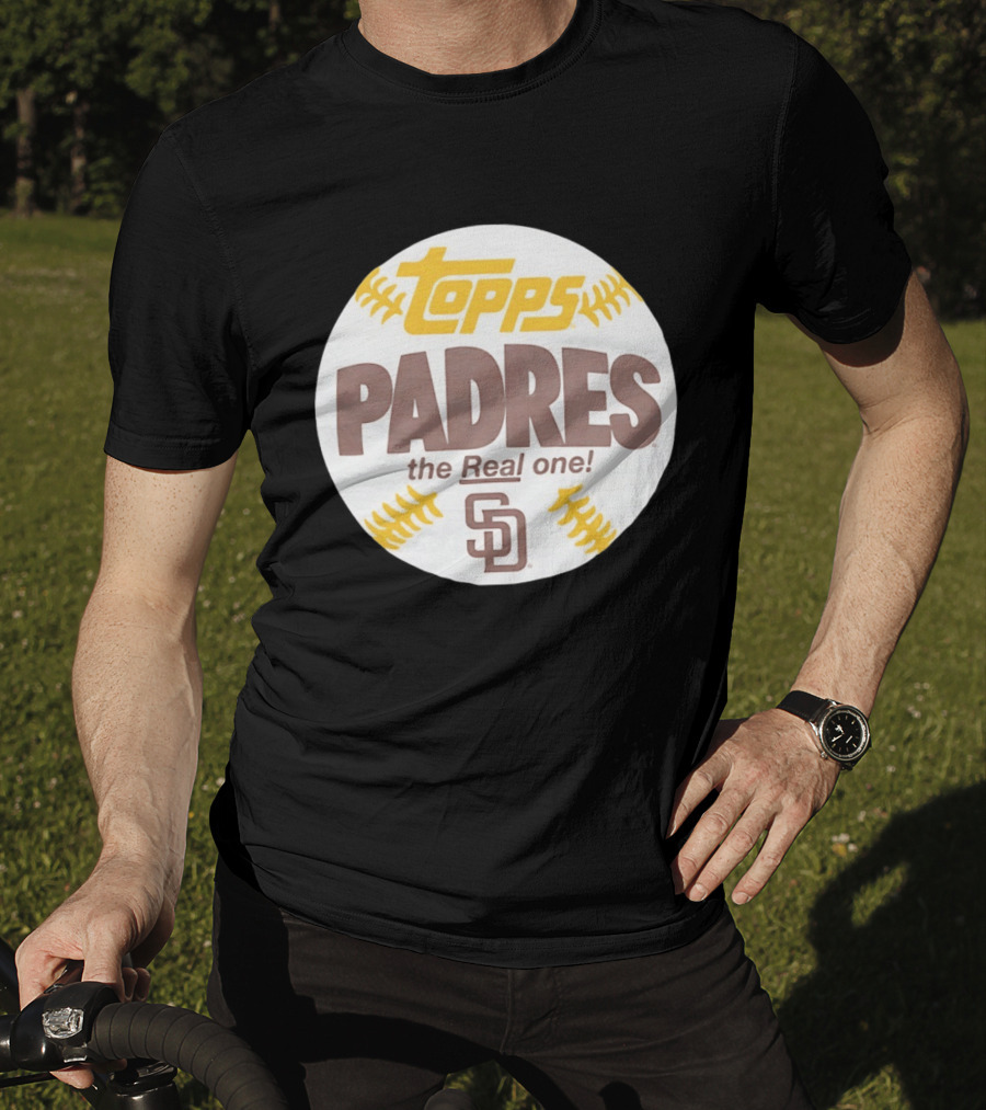 Topps Padres The Real One SD Logo Baseball Shape T-Shirt