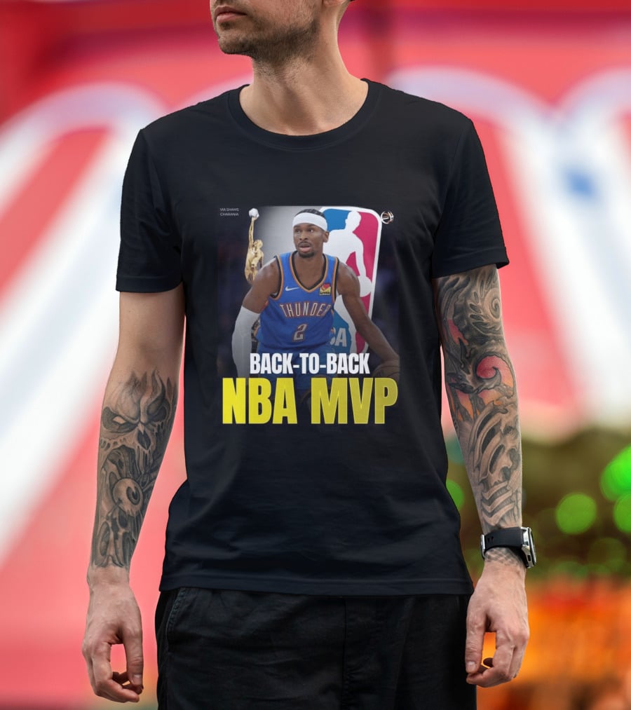 BACK TO BACK NBA MVP 2026 Shai Gilgeous Alexander Thunder Via Shams Charania T-Shirt