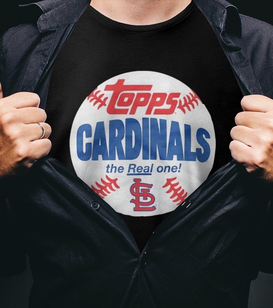 Topps Cardinals The Real One MLB Baseball Shape St. Louis T-Shirt