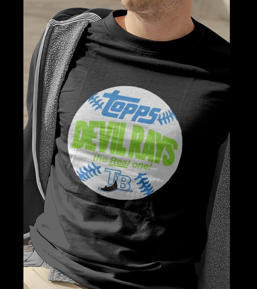 Tampa Bay Devil Rays Topps The Real One TB Vintage Baseball T-Shirt