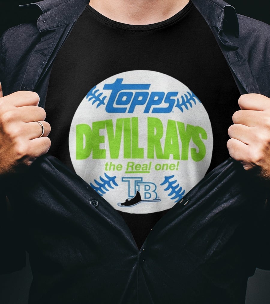 Tampa Bay Devil Rays Topps The Real One TB Vintage Baseball T-Shirt