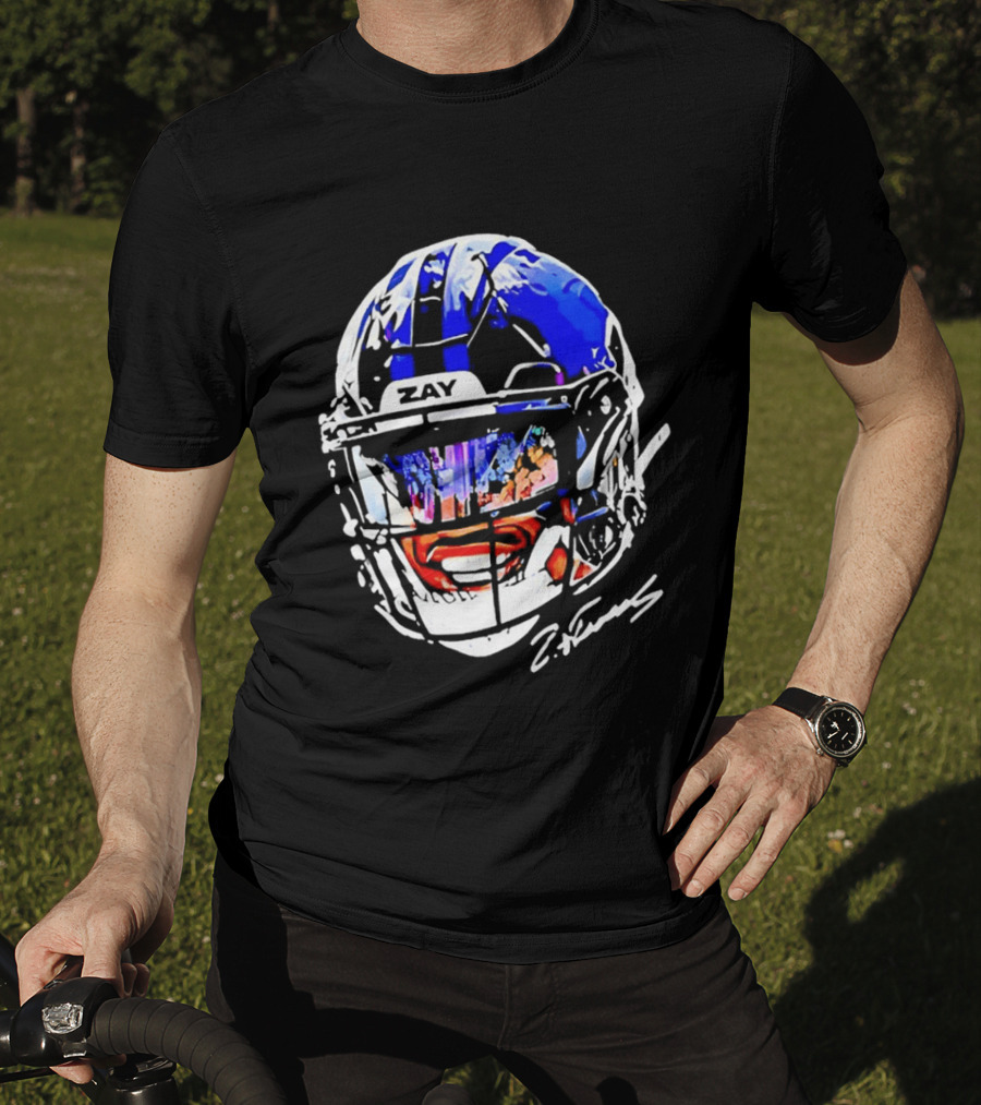 Zay Flowers Baltimore Ravens Big Face Helmet T-Shirt