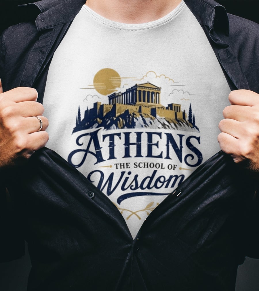 Athens Wisdom Academy Parthenon Symbolism T-Shirt