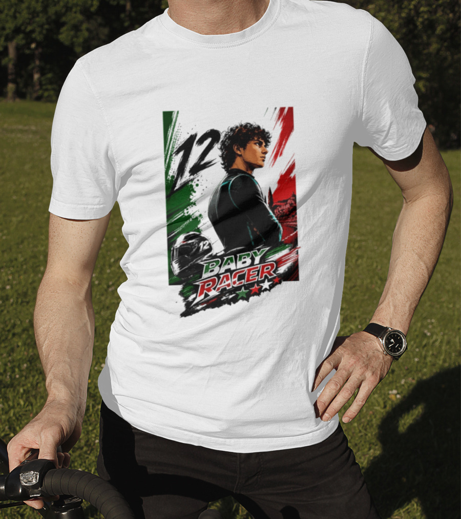 12 Baby Racer Italy Flag Motorcycle Racing Art With Italian T-Shirt