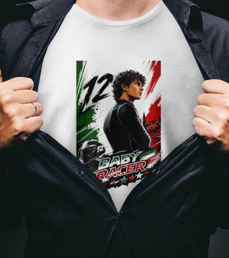 12 Baby Racer Italy Flag Motorcycle Racing Art With Italian T-Shirt