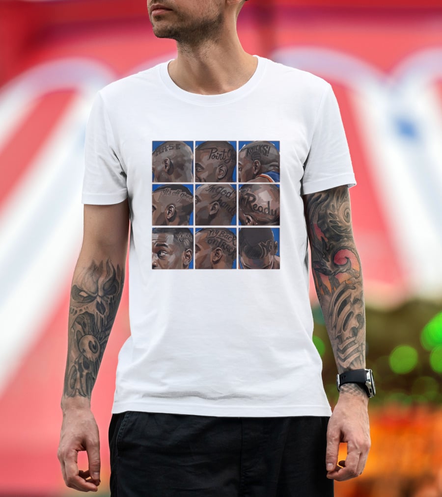 Baseline Cuts Knicks Players Hair Art 2026 Quotes And Logos T-Shirt