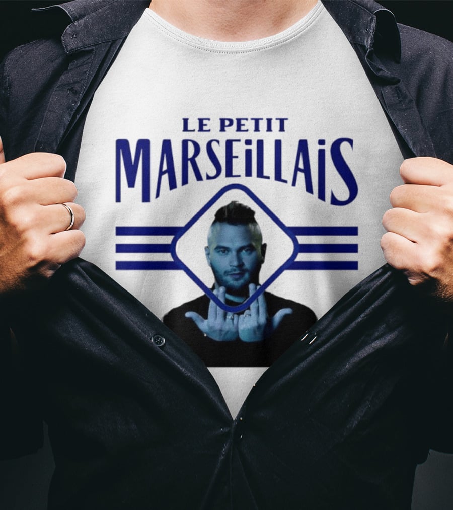 Le Petit Marseillais Blue Logo With Man In Diamond Frame T-Shirt
