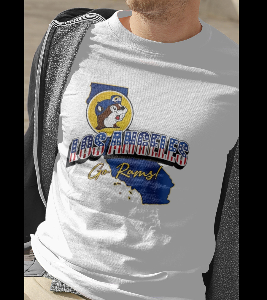 Los Angeles Rams Buc Ee's California Map Go Rams T-Shirt