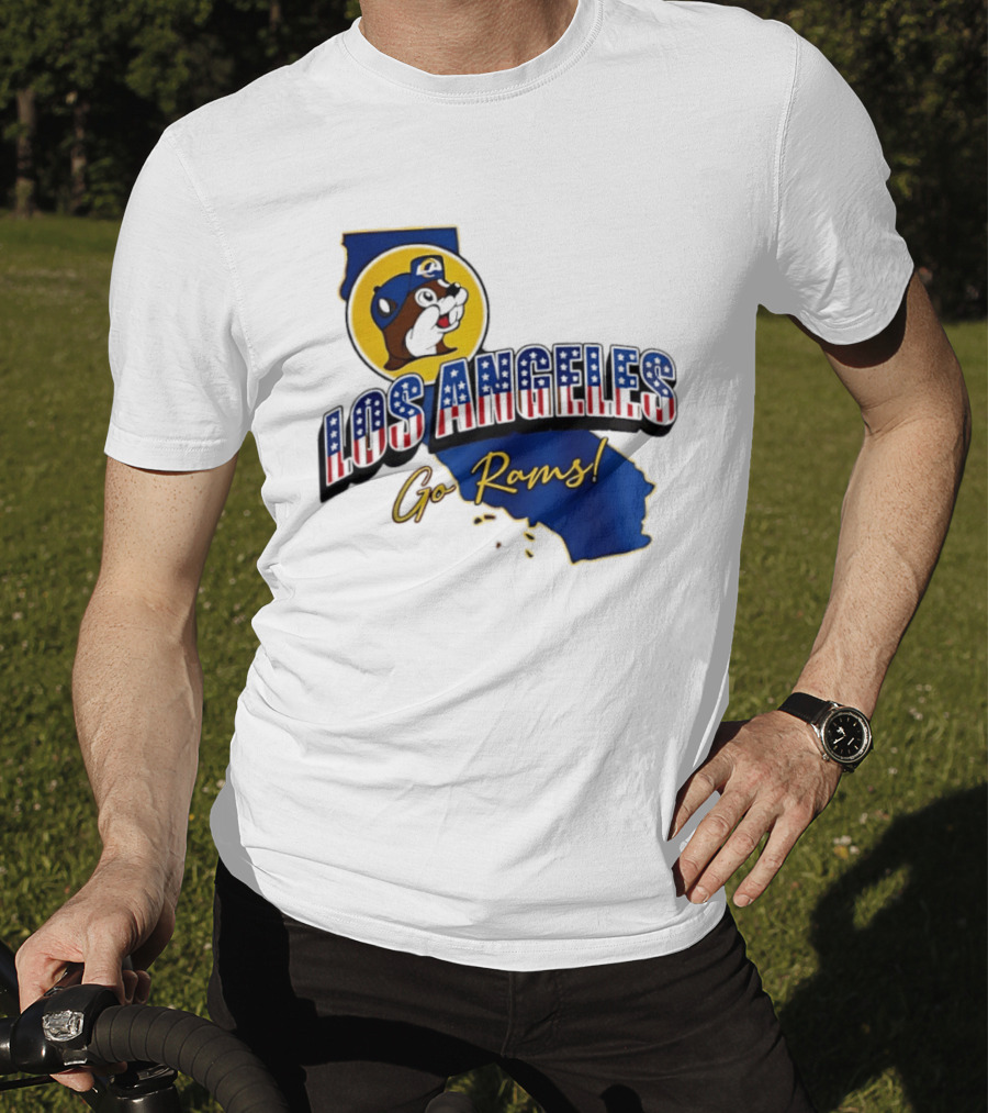 Los Angeles Rams Buc Ee's California Map Go Rams T-Shirt