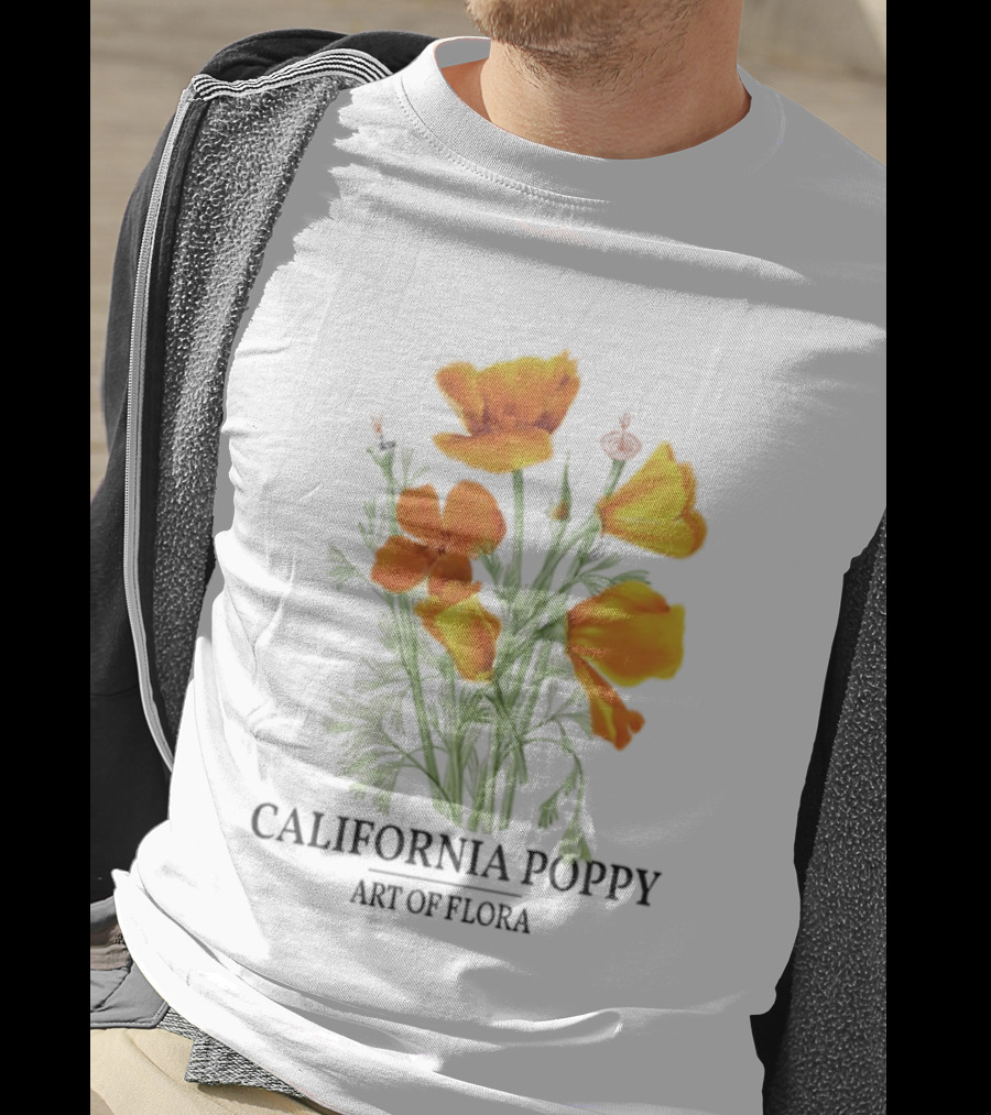 California Poppy Art Of Flora Botanical Nature T-Shirt