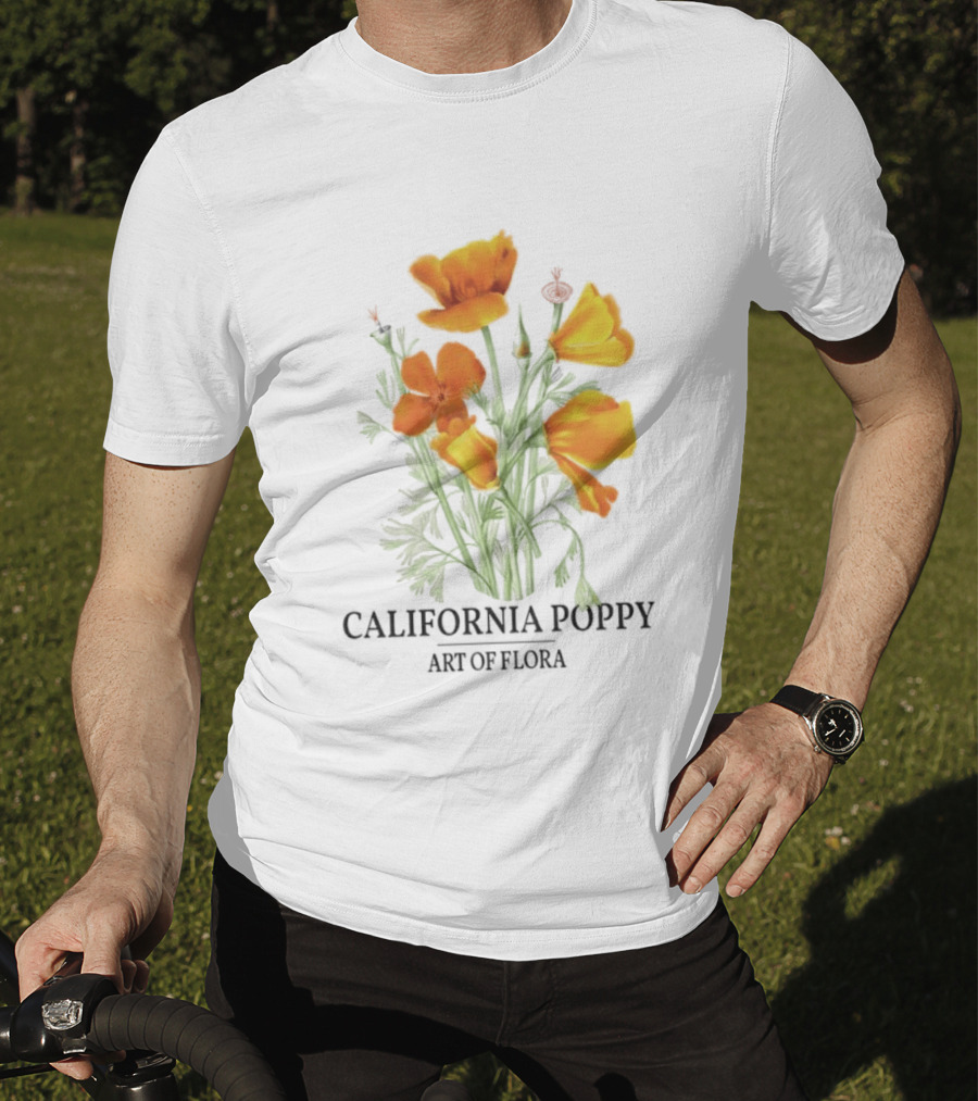 California Poppy Art Of Flora Botanical Nature T-Shirt