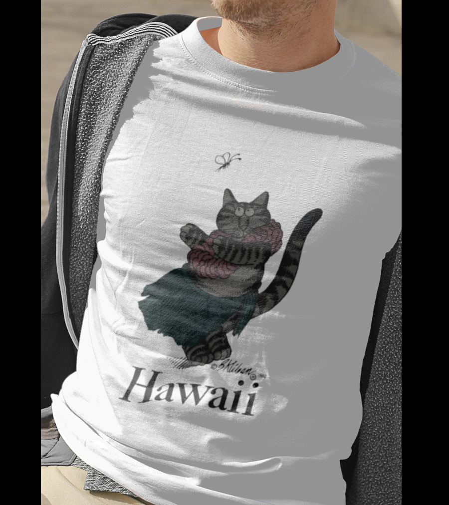B Kliban Cat In Hula Skirt Hawaii T-Shirt