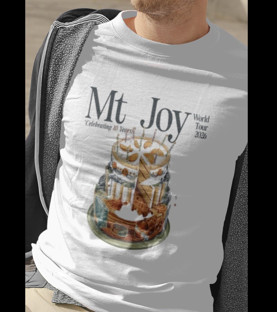 Mt. Joy Celebrating 10 Years World Tour 2026 Cake T-Shirt