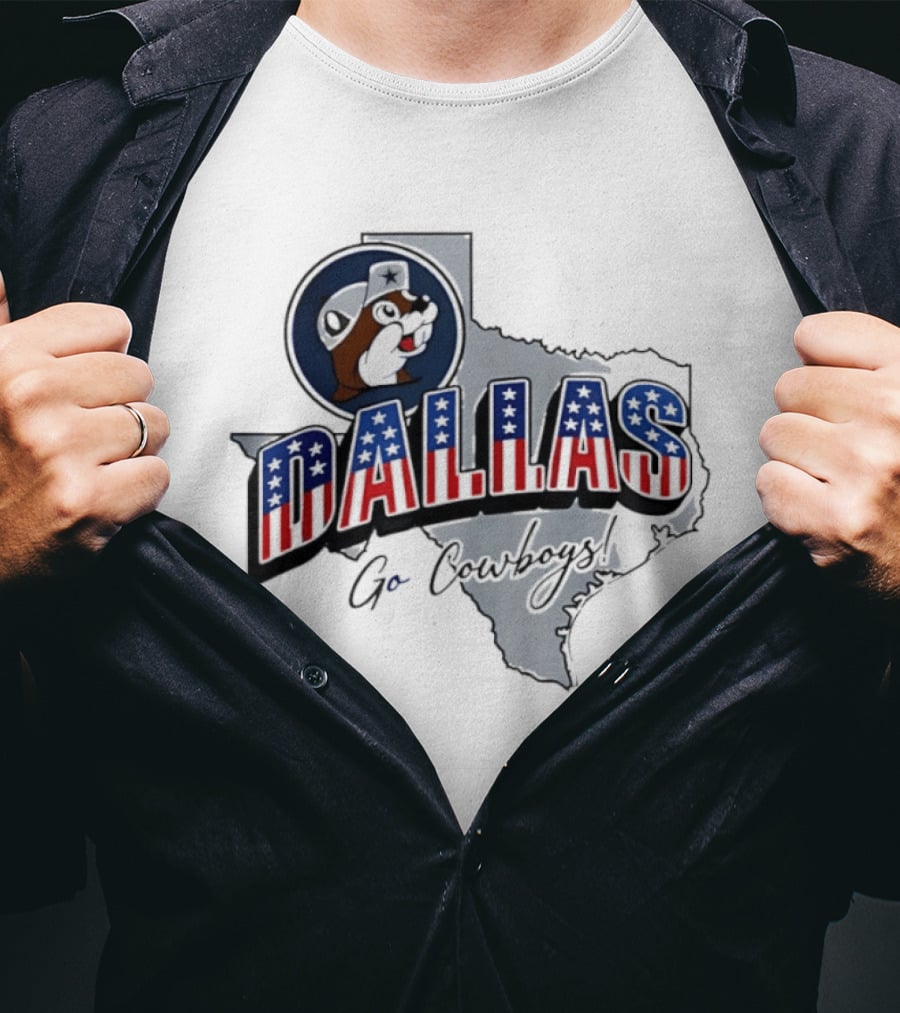 Dallas Cowboys Buc Ee's Patriotic Texas Map Go Cowboys T-Shirt