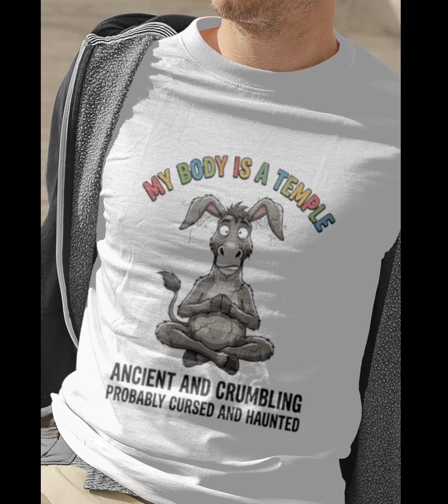 My Body Is A Temple Ancient And Crumbling Probably Cursed And Haunted Donkey T-Shirt