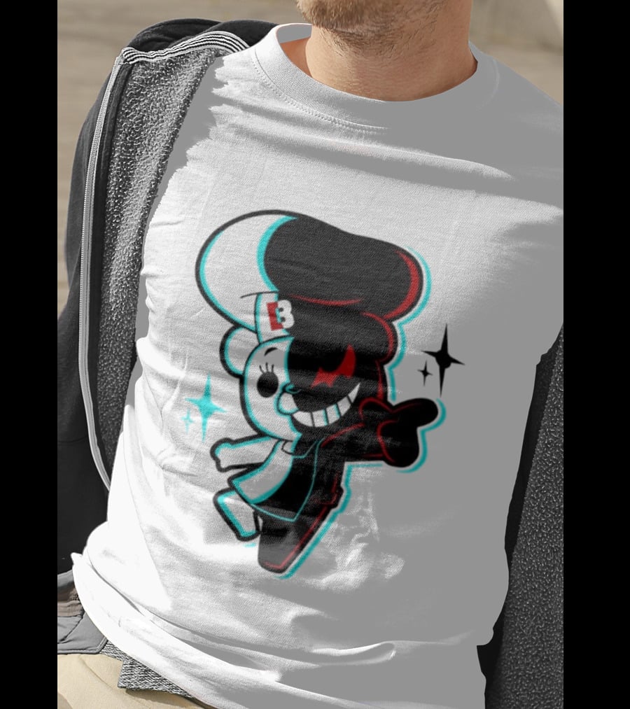 Danganronpa Monokuma Funkin B Symbol Neon T-Shirt