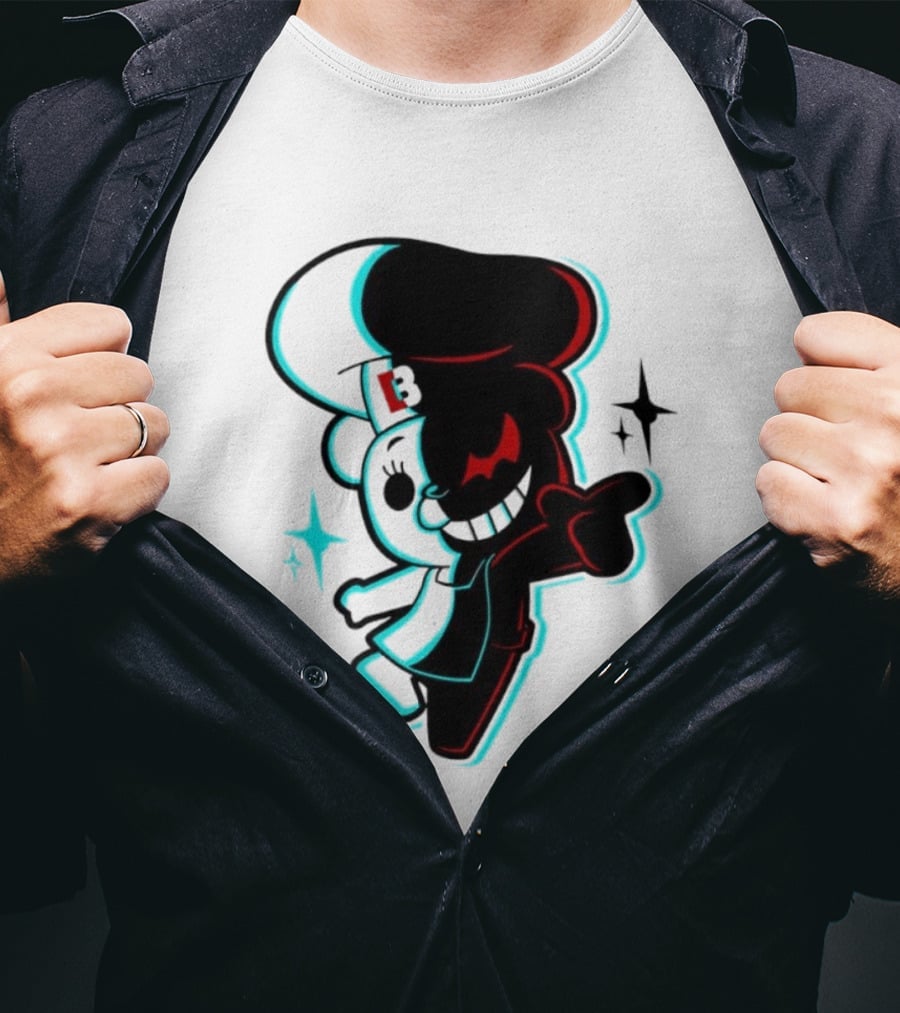 Danganronpa Monokuma Funkin B Symbol Neon T-Shirt