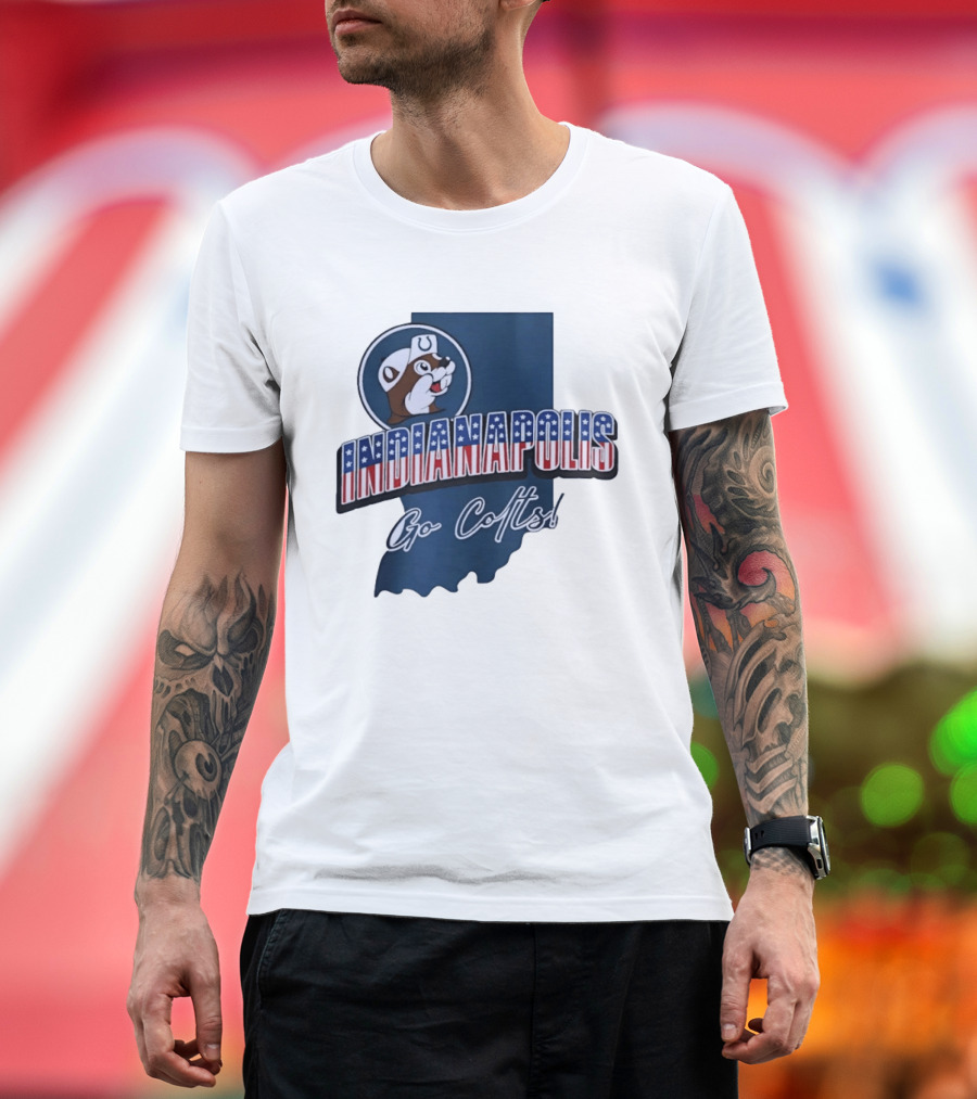 Indianapolis Colts Buc Ee's Patriotic Indiana Map Go Colts T-Shirt