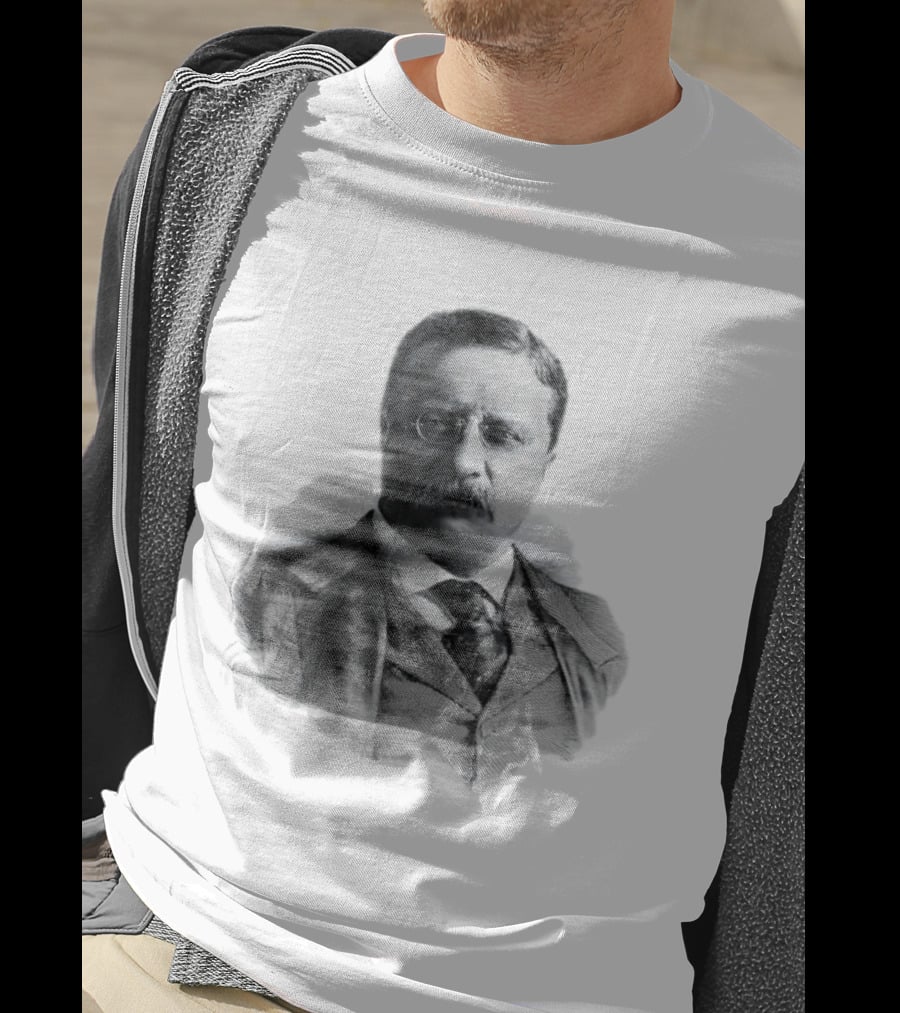 Theodore Roosevelt Engraving President USA Iconic Historical Figure T-Shirt