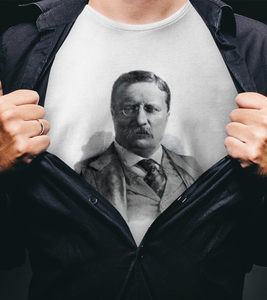 Theodore Roosevelt Engraving President USA Iconic Historical Figure T-Shirt